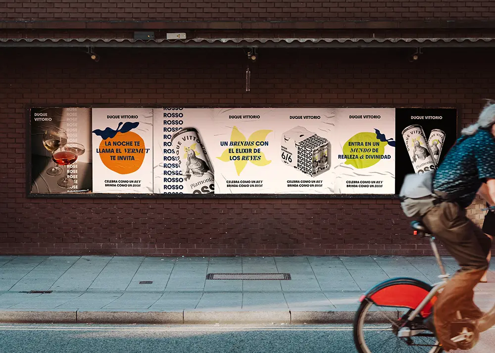 Calle afiches publicitarios